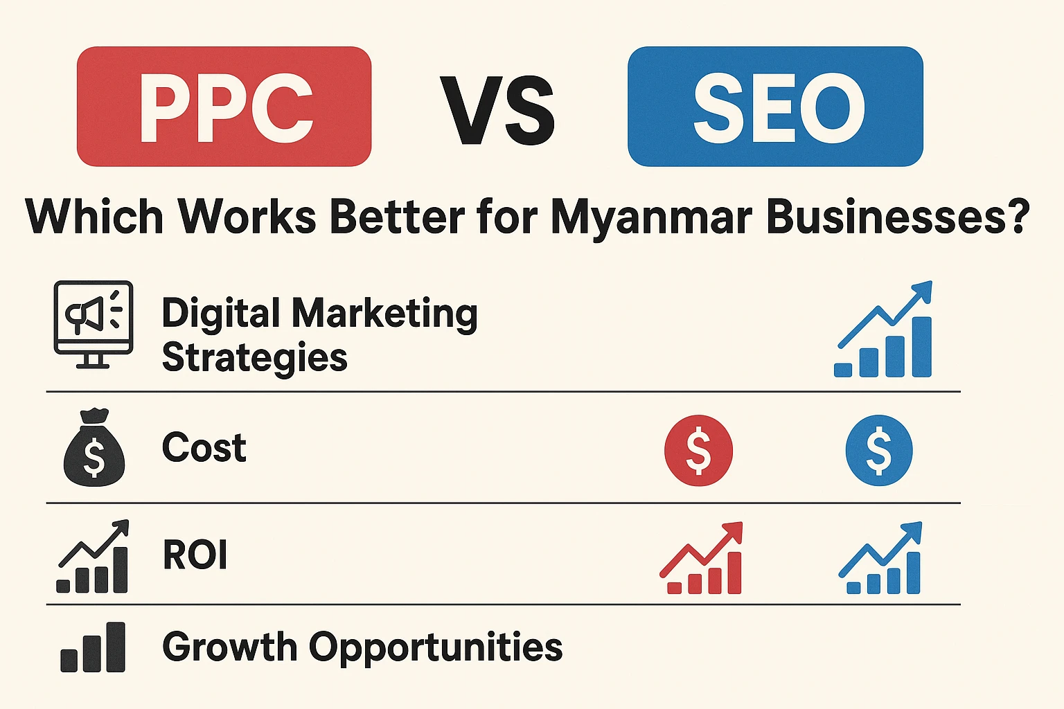 PPC vs SEO Myanmar